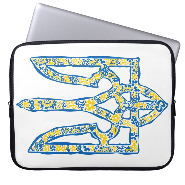 Funda Para Portátil Ukrainian national emblem trident tryzub ethnical (Frente)