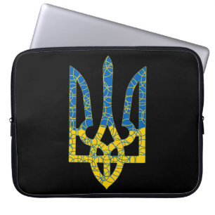 Funda Para Portátil Ukrainian trident textured flag of Ukraine colors