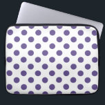Funda Para Portátil Ultra violet polka dots on white<br><div class="desc">Pantone's color of the year for 2018 is ultra violet.</div>