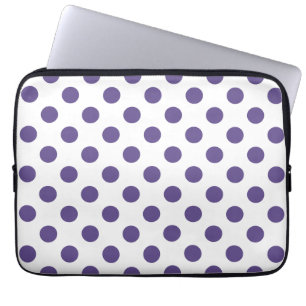 Funda Para Portátil Ultra violet polka dots on white
