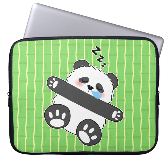Funda Para Portátil Un adorable bebé panda durmiendo pacíficamente (Frente)