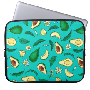 Funda Para Portátil Un aguacate realista. Patrón sin foco. Exótico v