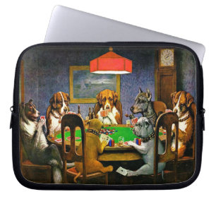 Funda Para Portátil Un amigo en necesidad, Perros jugando póquer,