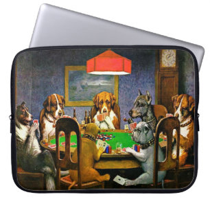 Funda Para Portátil Un amigo en necesidad, perros jugando póquer,