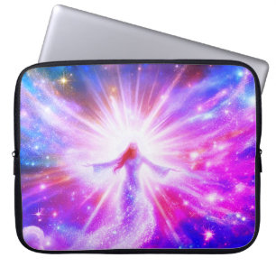 Funda Para Portátil Un ángel brillante en colores atrevidos en la part