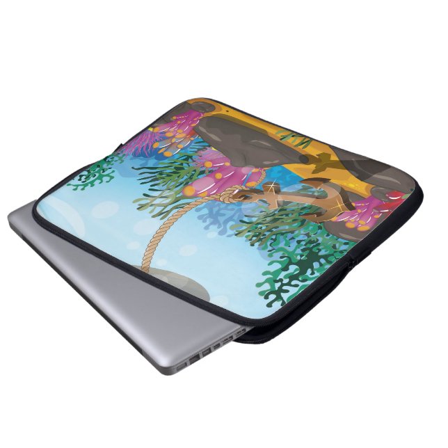 Funda Para Portátil Un barco a vela que deja caer el ancla (Inferior anverso)