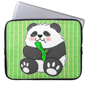 Funda Para Portátil Un bebé lindo Panda comiendo una caminata de bambú
