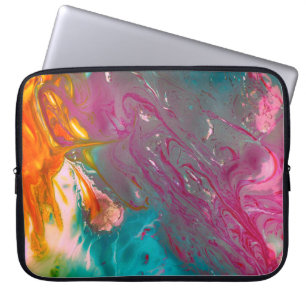 Funda Para Portátil Un cierre de colorido aceite abstracto pintado de