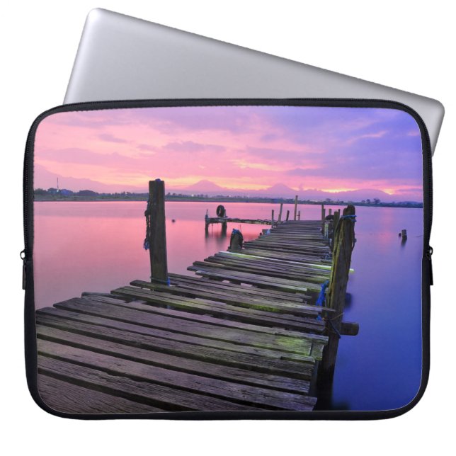 Funda Para Portátil Un embarcadero de madera (Frente)