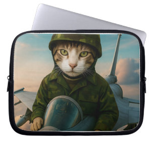 Funda Para Portátil Un gato de la Fuerza Aérea de Siam con manga para 