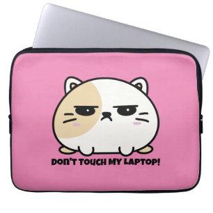 Funda Para Portátil Un gato de Mochi enojado de Kawaii Chubby