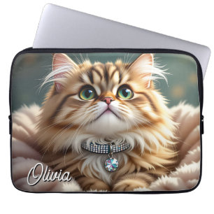 Funda Para Portátil Un gato suave y esponjoso personalizado
