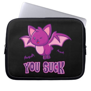 Funda Para Portátil Un gracioso vampiro de Halloween te golpea