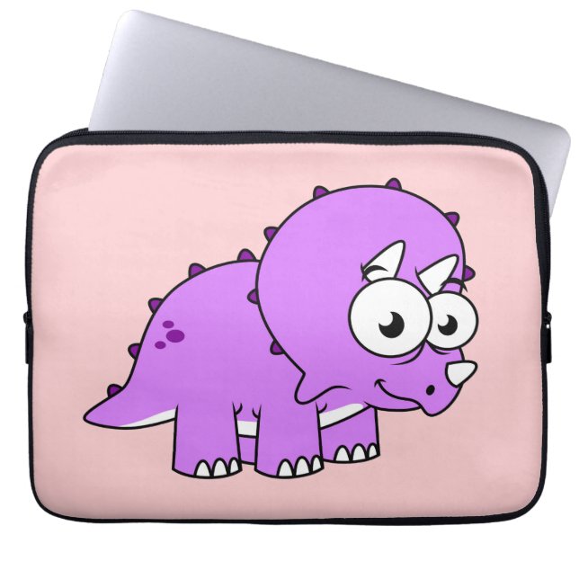 Funda Para Portátil Un Ilustracion Agradable De Un Triceratops. (Frente)