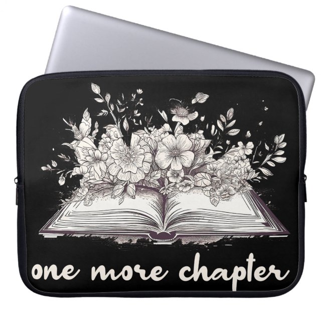 Funda Para Portátil Un libro más con flores (Frente)