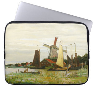 Funda Para Portátil Un molino de viento en Zaandam Claude Monet