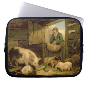 Funda Para Portátil Un muchacho que mira en una pocilga de cerdo, 1794