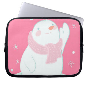 Funda Para Portátil Un muñeco de nieve que alcanza para un copo de