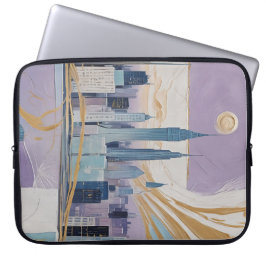 Funda Para Portátil Un paisaje urbano lunar