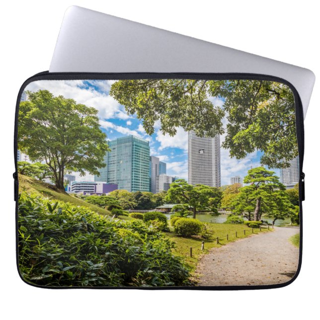 Funda Para Portátil Un paseo por los jardines de Hama Rikyu, Tokio (Frente)