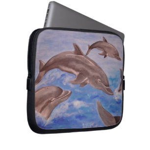 Funda Para Portátil Un pote de delfines juguetones
