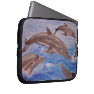 Funda Para Portátil Un pote de delfines juguetones