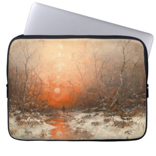 Funda Para Portátil Un sendero forestal con caza al atardecer