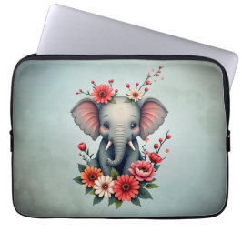 Funda Para Portátil Un toque de verano: El elefante bebé
