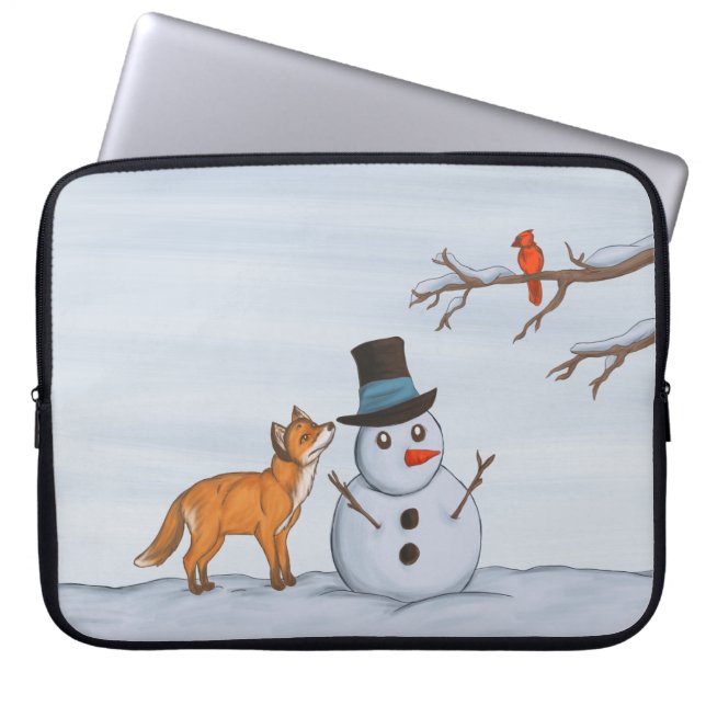 Funda Para Portátil Un tranquilo día de nieve (Frente)