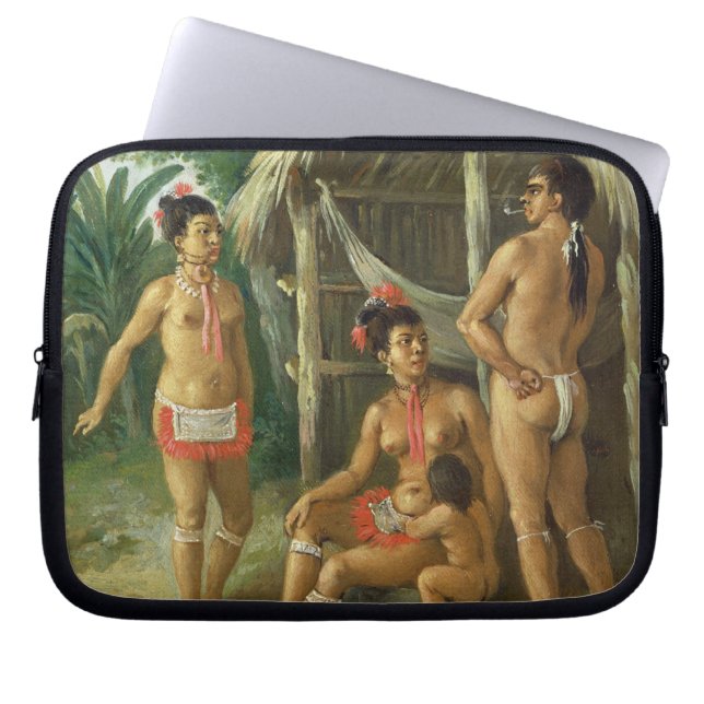 Funda Para Portátil Una familia del Carib de las islas de sotavento (Frente)