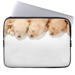 Funda Para Portátil Una línea de cachorros que duermen dorados