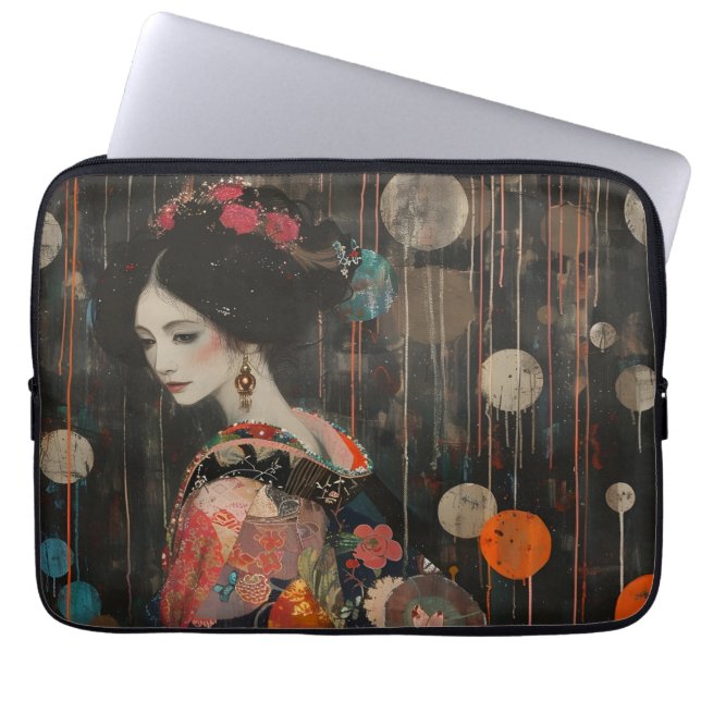 Funda Para Portátil Una mujer pensiva en Kimono (Frente)