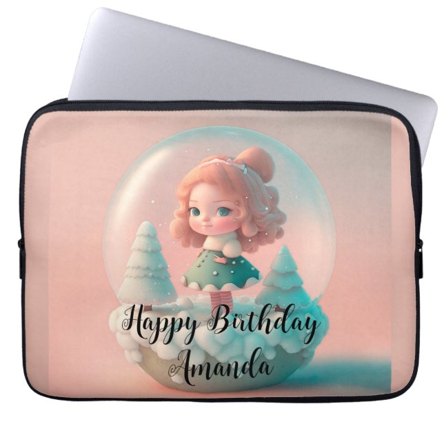 Funda Para Portátil Una muñeca graciosa en la nube (Frente)