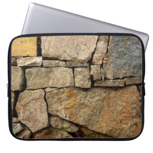 Funda Para Portátil Una pared de piedra hecha de telas de fondo de ado