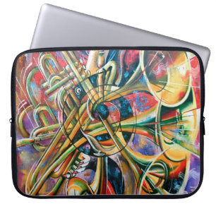 Funda Para Portátil Una pintura al óleo sobre lienzo. Música, el chica