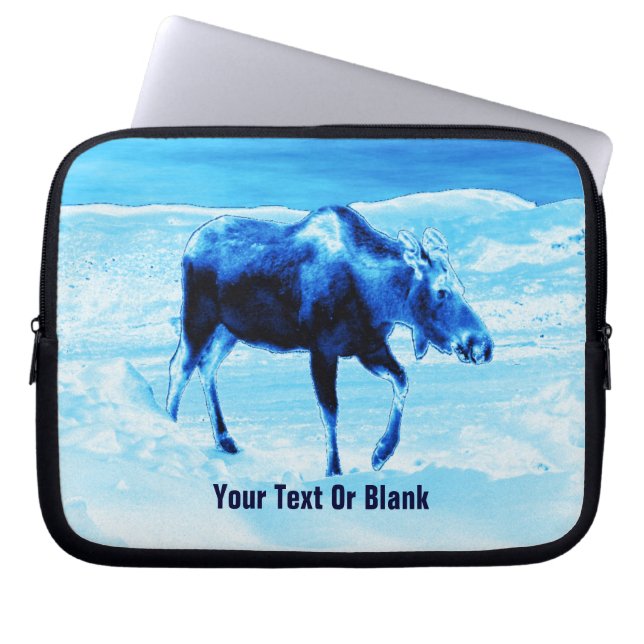 Funda Para Portátil Una Vez En Un Moose Azul (Frente)