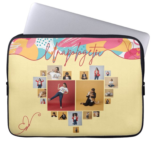 Funda Para Portátil Unapologetic Personalized Feminine Photo Collage (Frente)