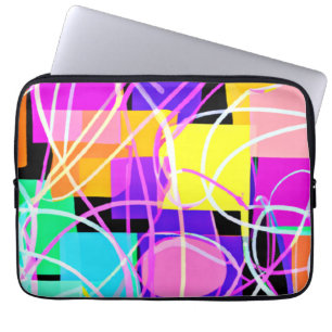 Funda Para Portátil Único Y Colorido Patrones De Neón Arte