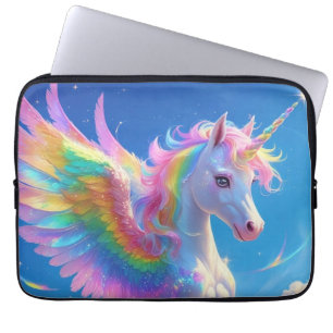 Funda Para Portátil Unicornio danzante con alas de arcoíris