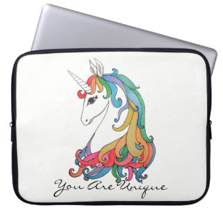 Funda Para Portátil Unicornio lindo del arco iris de la acuarela