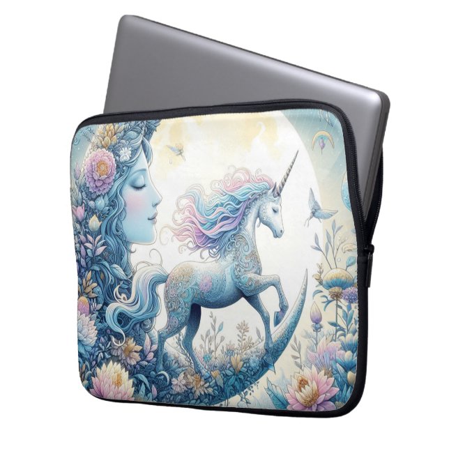 Funda Para Portátil Unicornio Y La Luna (Anverso izquierdo)