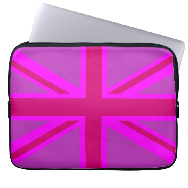 Funda Para Portátil Unión Fushia Rosada Caliente Jack Fondo de Bandera (Frente)