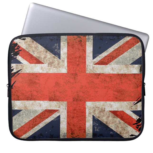 Funda Para Portátil Union Jack destrozado envejecido (Frente)