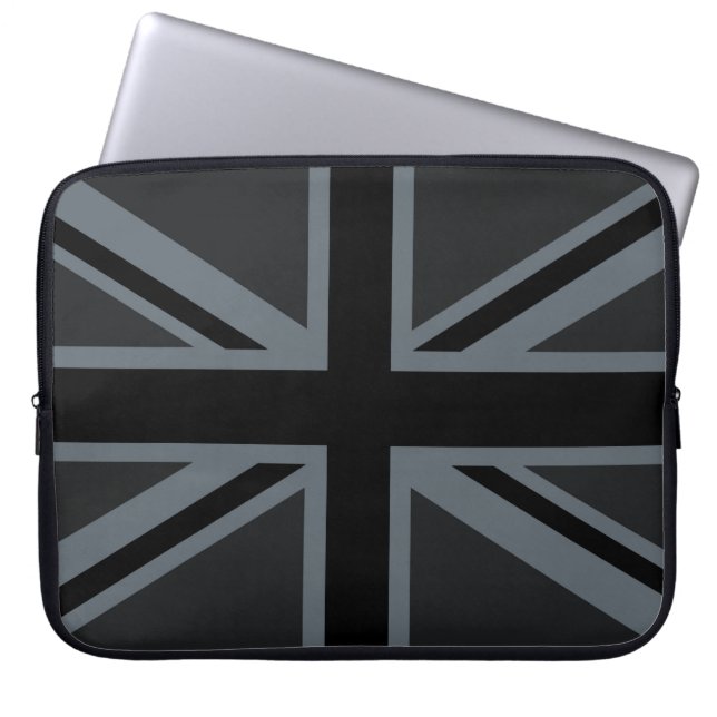 Funda Para Portátil Union Jack negro intrépido (Frente)