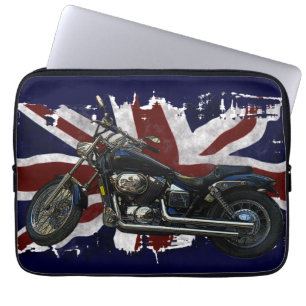 Funda Para Portátil Unión Patriótica Jack Reino Unido Bandera y motoci