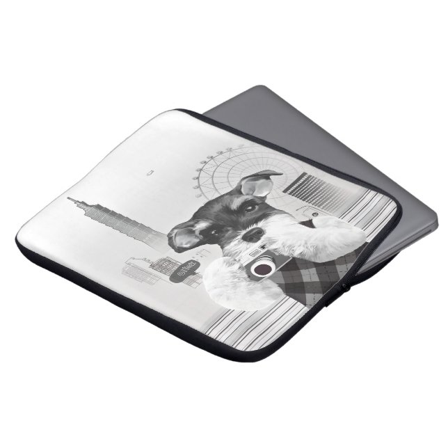 Funda Para Portátil Urban Photographer: Schnauzer in Taipei City (Superior anverso)