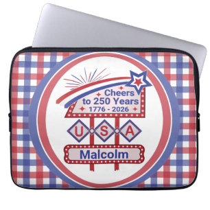 Funda Para Portátil USA 250 personalizado - Marquee retro patriótico