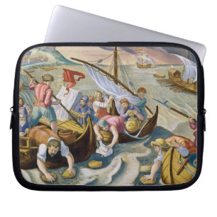 Funda Para Portátil Usando las esponjas para recoger la nafta de la
