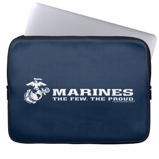 Funda Para Portátil USMC Los Pocos Logo Del Orgullo - Blanco (Frente)