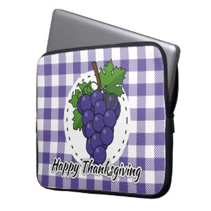Funda Para Portátil Uva sobre la pasta violeta - Feliz día de gracias